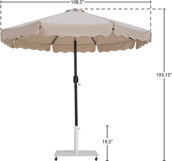 Meridian Furniture Amalfi Cantilever Patio Umbrella with Rolling Base Resort Style Uv Protection 55019Beige-AW