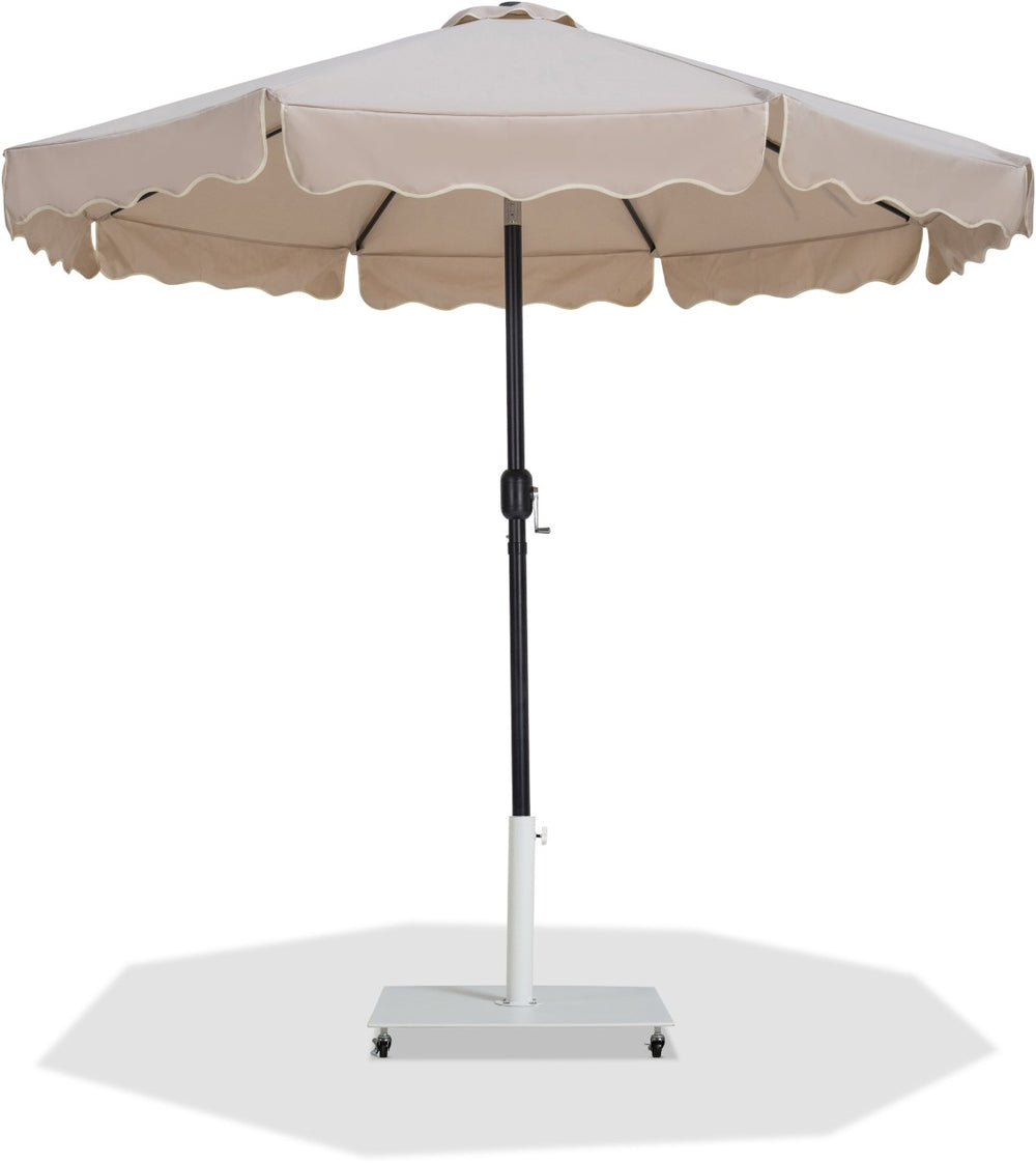 Meridian Furniture Amalfi Cantilever Patio Umbrella with Rolling Base Resort Style Uv Protection 55019Beige-AW