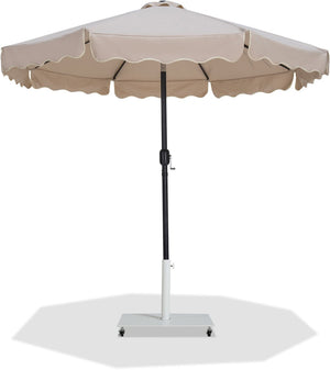 Meridian Furniture Amalfi Cantilever Patio Umbrella with Rolling Base Resort Style Uv Protection 55019Beige-AW