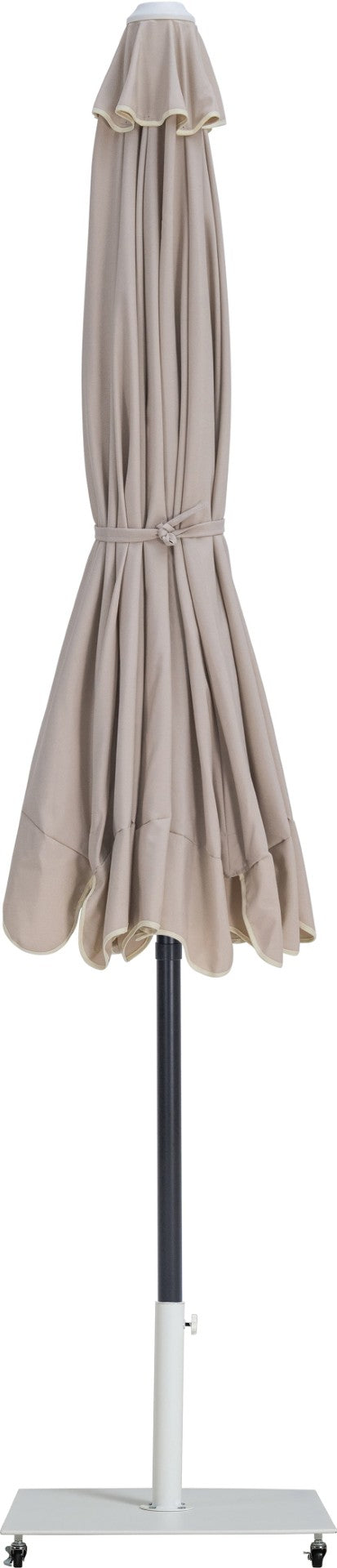 Meridian Furniture Amalfi Cantilever Patio Umbrella with Rolling Base Resort Style Uv Protection 55019Beige-AW