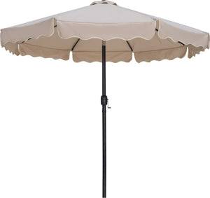 Meridian Furniture Amalfi Cantilever Patio Umbrella with Rolling Base Resort Style Uv Protection 55019Beige-AW