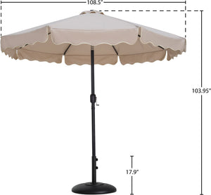 Meridian Furniture Amalfi Resort Style Patio Umbrella with Uv Resistant Polyester Canopy and Aluminum Pole 55019Beige-BB