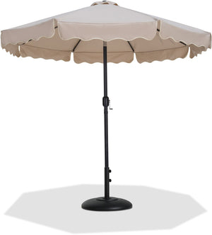 Meridian Furniture Amalfi Resort Style Patio Umbrella with Uv Resistant Polyester Canopy and Aluminum Pole 55019Beige-BB