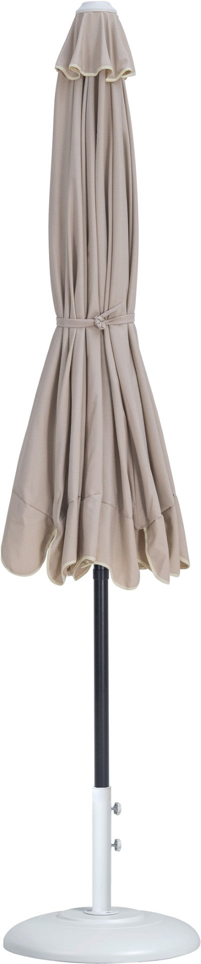 Meridian Furniture Amalfi Resort Style Outdoor Patio Umbrella with Water Resistant Polyester Canopy Base 55019Beige-BW
