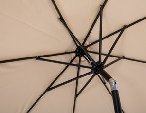 Meridian Furniture Amalfi Resort Style Outdoor Patio Umbrella Uv Resistant Polyester Canopy with Aluminum Pole Beige Style 3 55019Beige-U