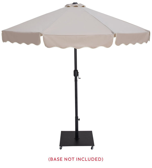 Meridian Furniture Amalfi Resort Style Outdoor Patio Umbrella Uv Resistant Polyester Canopy with Aluminum Pole Beige Style 3 55019Beige-U