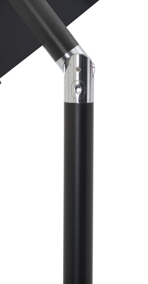 Meridian Furniture Amalfi Resort Style Outdoor Patio Umbrella with Wheeled Base and Water Resistant Canopy 55019Black-AB