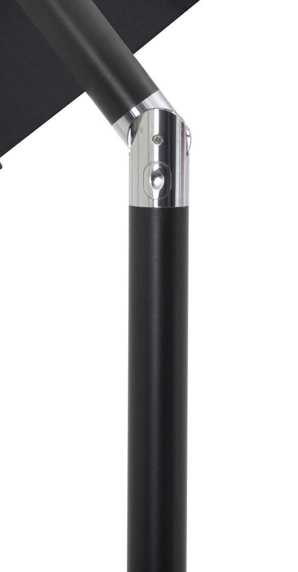 Meridian Furniture Amalfi Resort Style Outdoor Patio Umbrella with Wheeled Base and Water Resistant Canopy 55019Black-AB