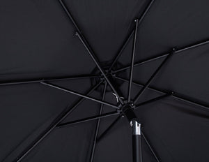 Meridian Furniture Amalfi Resort Style Outdoor Patio Umbrella with Wheeled Base and Water Resistant Canopy 55019Black-AB