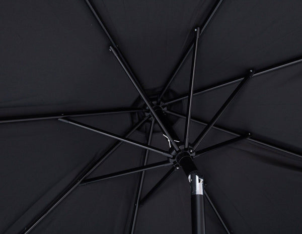 Meridian Furniture Amalfi Resort Style Outdoor Patio Umbrella with Wheeled Base and Water Resistant Canopy 55019Black-AB