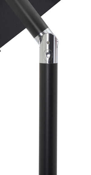 Meridian Furniture Amalfi Resort Style Patio Umbrella with Teak Base and Water Resistant Canopy 55019Black-AT