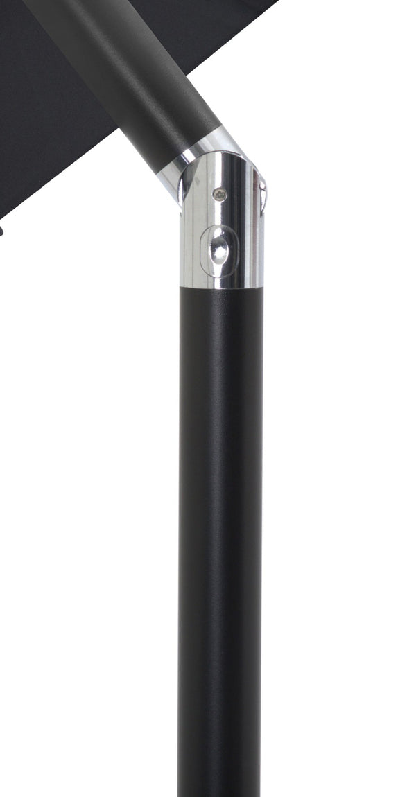 Meridian Furniture Amalfi Resort Style Patio Umbrella with Teak Base and Water Resistant Canopy 55019Black-AT