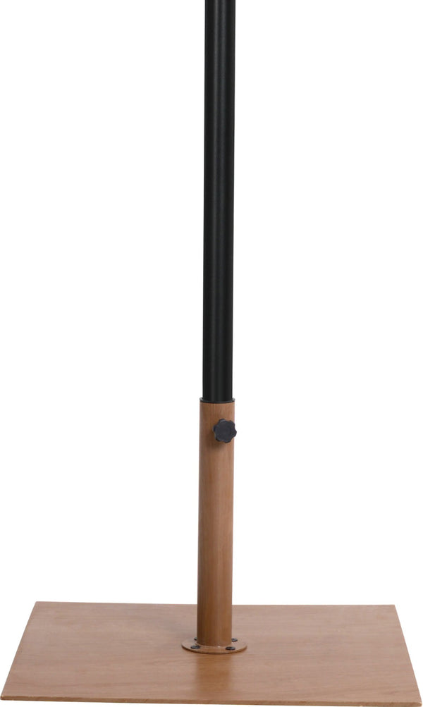 Meridian Furniture Amalfi Resort Style Patio Umbrella with Teak Base and Water Resistant Canopy 55019Black-AT