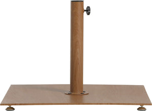 Meridian Furniture Amalfi Resort Style Patio Umbrella with Teak Base and Water Resistant Canopy 55019Black-AT