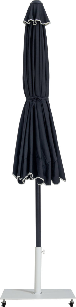 Meridian Furniture Amalfi Outdoor Patio Umbrella with Base Matte Aluminum Pole Water Resistant 55019Black-AW