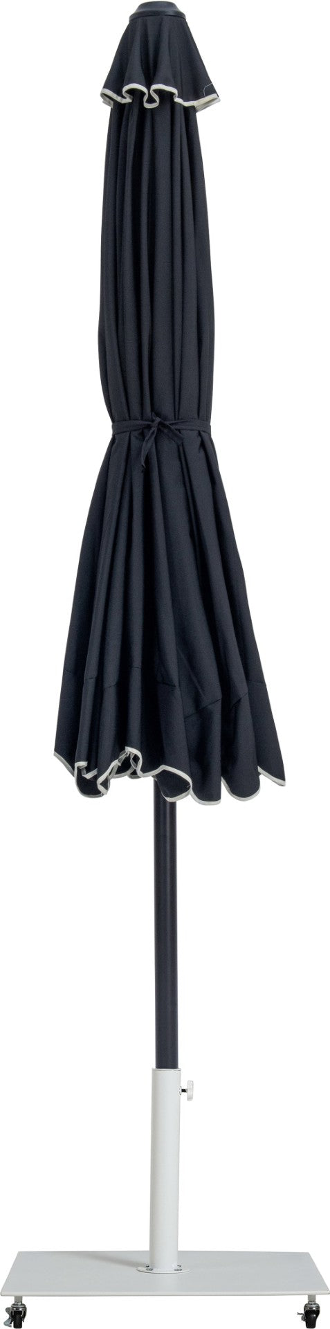 Meridian Furniture Amalfi Outdoor Patio Umbrella with Base Matte Aluminum Pole Water Resistant 55019Black-AW