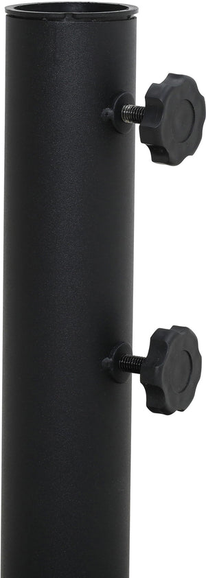 Meridian Furniture Amalfi Outdoor Patio Umbrella Set with Weather Resistant Canopy and Aluminum Base 55019Black-BB