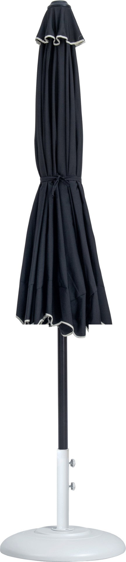 Meridian Furniture Amalfi Outdoor Patio Umbrella with Base Water Resistant Polyester Resort Style 55019Black-BW
