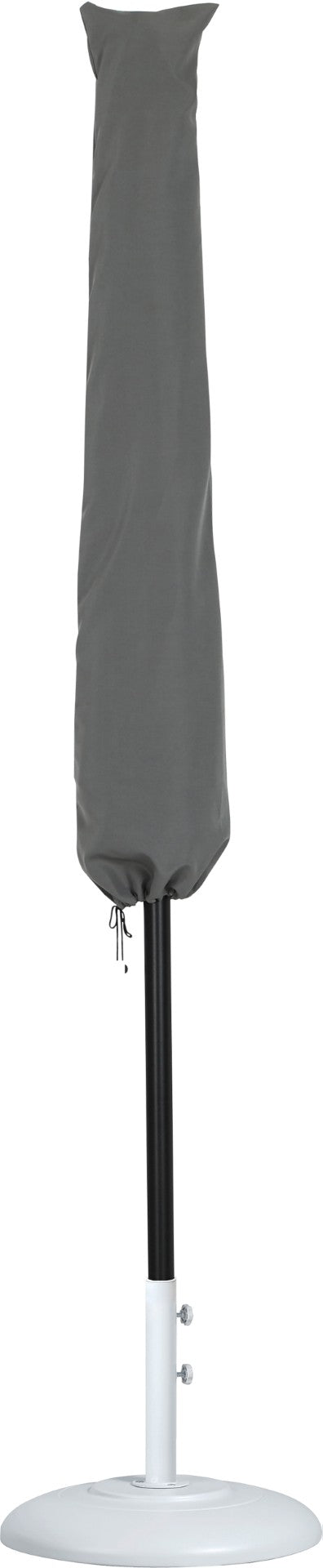Meridian Furniture Amalfi Outdoor Patio Umbrella with Base Water Resistant Polyester Resort Style 55019Black-BW