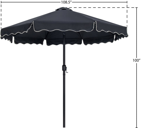 Meridian Furniture Amalfi Resort Style Outdoor Patio Umbrella Uv Resistant Polyester Canopy with Aluminum Pole Black Style 3 55019Black-U