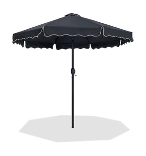 Meridian Furniture Amalfi Resort Style Outdoor Patio Umbrella Uv Resistant Polyester Canopy with Aluminum Pole Black Style 3 55019Black-U
