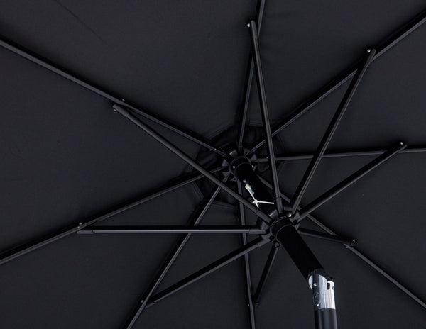 Meridian Furniture Amalfi Resort Style Outdoor Patio Umbrella Uv Resistant Polyester Canopy with Aluminum Pole Black Style 3 55019Black-U