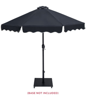Meridian Furniture Amalfi Resort Style Outdoor Patio Umbrella Uv Resistant Polyester Canopy with Aluminum Pole Black Style 3 55019Black-U
