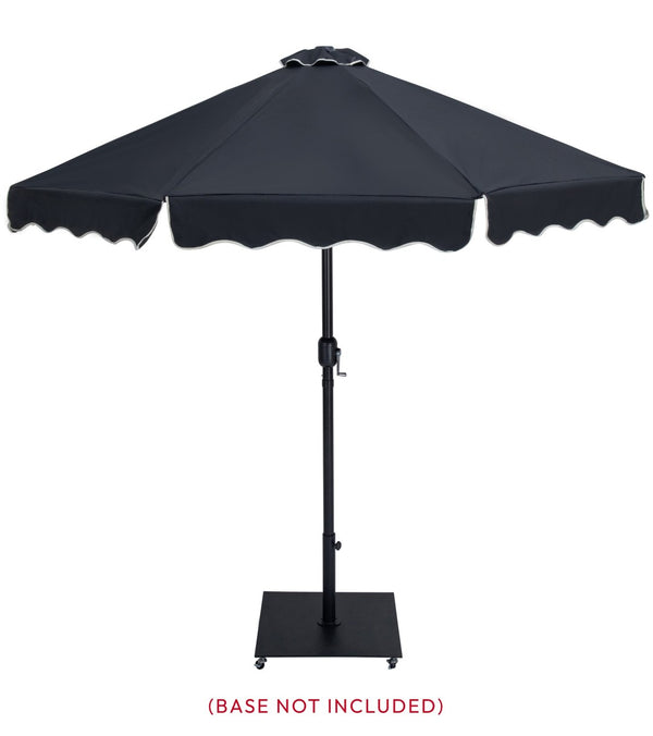 Meridian Furniture Amalfi Resort Style Outdoor Patio Umbrella Uv Resistant Polyester Canopy with Aluminum Pole Black Style 3 55019Black-U