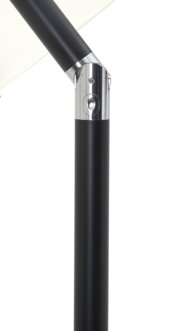 Meridian Furniture Amalfi Resort Patio Umbrella with Teak Rolling Base and Uv Fade Resistant Canopy 55019White-AT
