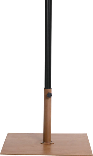 Meridian Furniture Amalfi Resort Patio Umbrella with Teak Rolling Base and Uv Fade Resistant Canopy 55019White-AT
