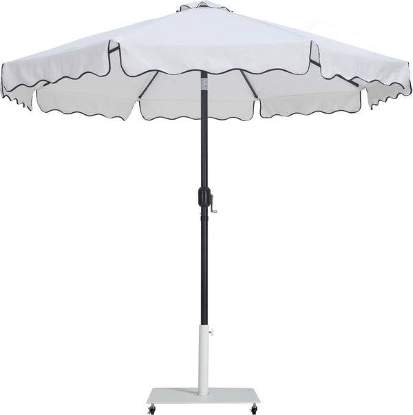 Meridian Furniture Amalfi Cantilever Patio Umbrella Set with Caster Base Polyester Canopy Outdoor 55019White-AW