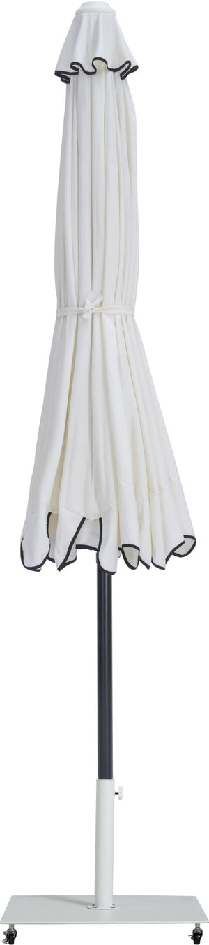 Meridian Furniture Amalfi Cantilever Patio Umbrella Set with Caster Base Polyester Canopy Outdoor 55019White-AW