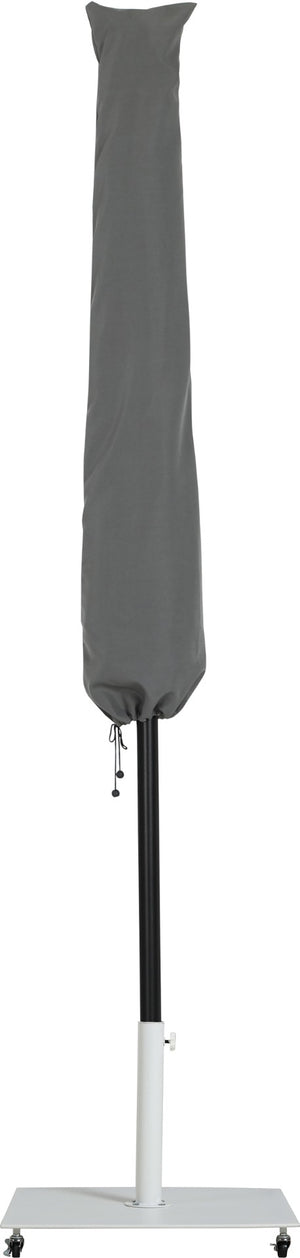 Meridian Furniture Amalfi Cantilever Patio Umbrella Set with Caster Base Polyester Canopy Outdoor 55019White-AW