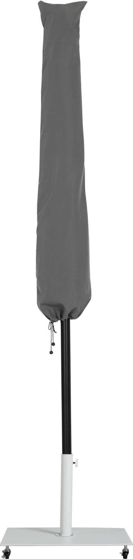 Meridian Furniture Amalfi Cantilever Patio Umbrella Set with Caster Base Polyester Canopy Outdoor 55019White-AW