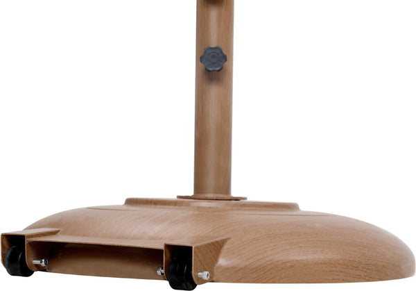 Meridian Furniture Amalfi Resort Style Outdoor Patio Umbrella with Teak Base and Uv Resistant Canopy 55019White-BT