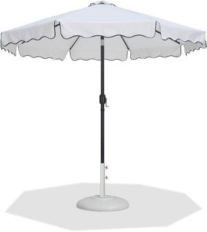 Meridian Furniture Amalfi Resort Style Outdoor Patio Umbrella with Aluminum Pole and Base Included 55019White-BW
