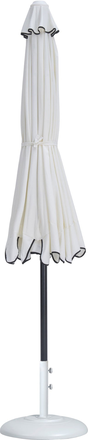Meridian Furniture Amalfi Resort Style Outdoor Patio Umbrella with Aluminum Pole and Base Included 55019White-BW