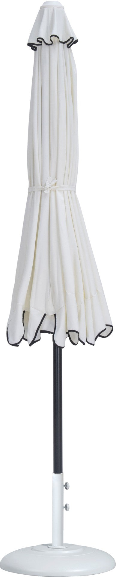 Meridian Furniture Amalfi Resort Style Outdoor Patio Umbrella with Aluminum Pole and Base Included 55019White-BW