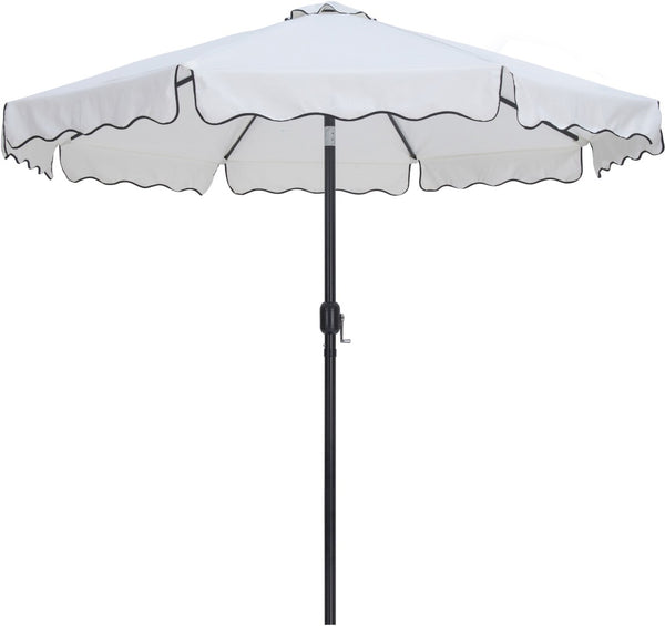 Meridian Furniture Amalfi Resort Style Outdoor Patio Umbrella with Aluminum Pole and Base Included 55019White-BW