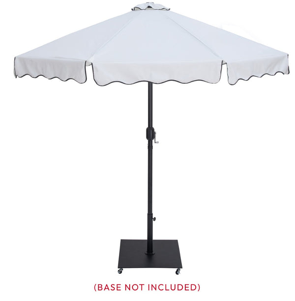 Meridian Furniture Amalfi Resort Style Outdoor Patio Umbrella Uv Resistant Polyester Canopy with Aluminum Pole White Style 3 55019White-U