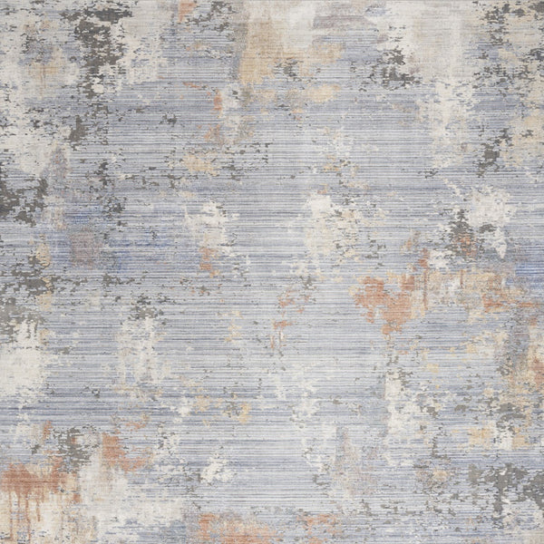 Homeroots 5' X 8' Beige Blue And Gray Abstract Area Rug With Fringe  Polyester 550205