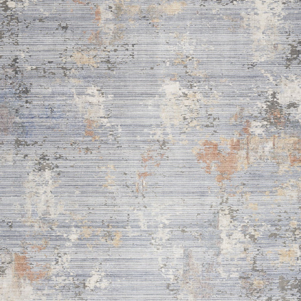 Homeroots 5' X 8' Beige Blue And Gray Abstract Area Rug With Fringe  Polyester 550205