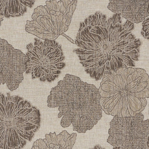 HomeRoots 6' Floral Indoor/Outdoor Area Rug - Stylish Taupe & Ivory Design, Durable Polypropylene, Easy Care 550206