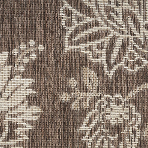 HomeRoots 8' X 10' Brown and Ivory Floral Area Rug - Durable, Stylish, Indoor/Outdoor Rug for All Spaces 550207
