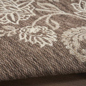 HomeRoots 8' X 10' Brown and Ivory Floral Area Rug - Durable, Stylish, Indoor/Outdoor Rug for All Spaces 550207