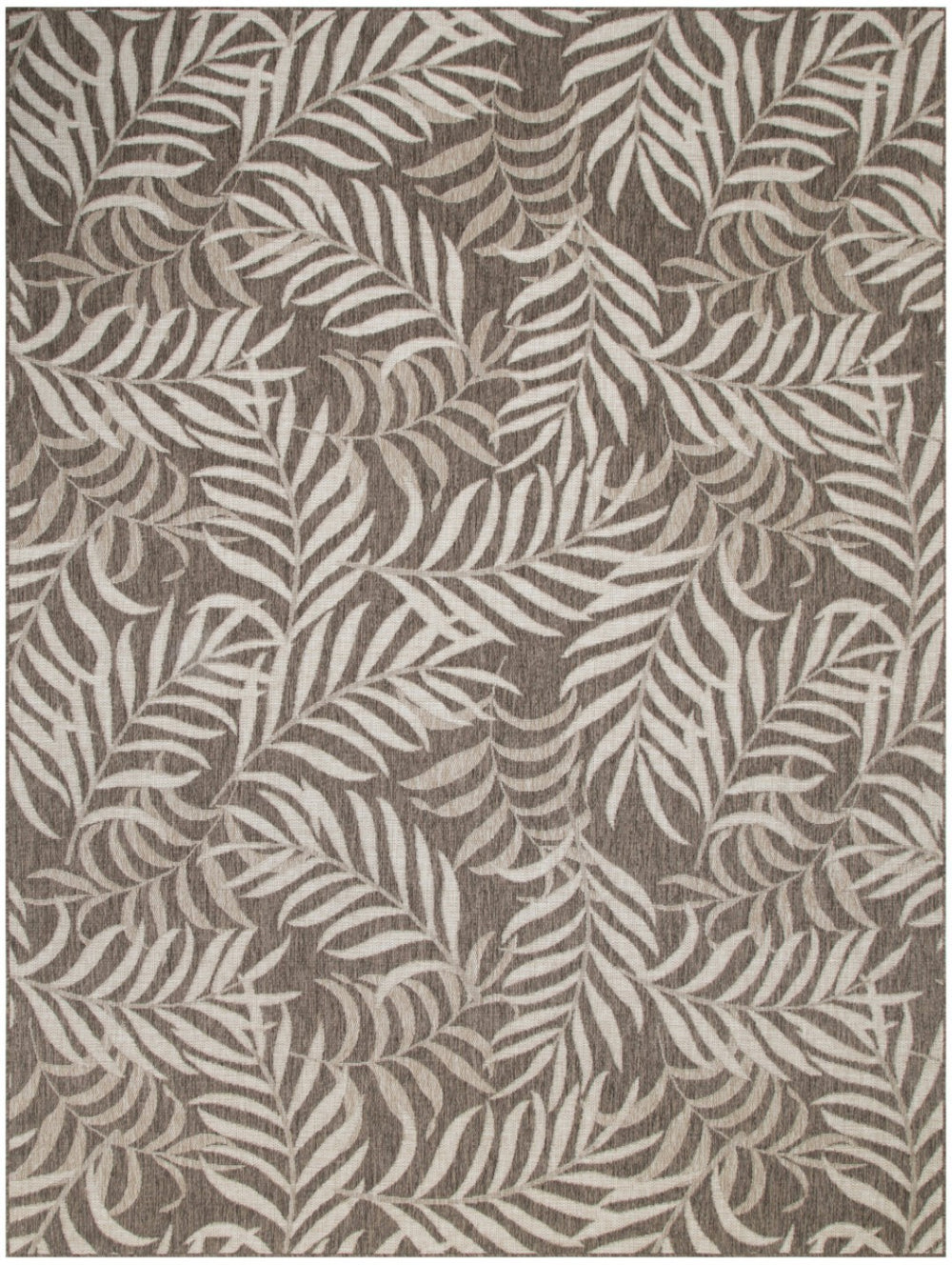 HomeRoots 8' X 10' Brown & Ivory Palm Leaf Area Rug - Durable Indoor/Outdoor Comfort for Stylish Spaces 550208