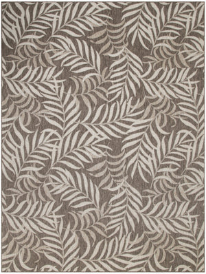 HomeRoots 8' X 10' Brown & Ivory Palm Leaf Area Rug - Durable Indoor/Outdoor Comfort for Stylish Spaces 550208
