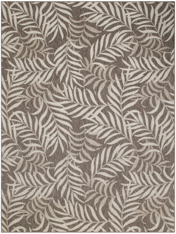 HomeRoots 8' X 10' Brown & Ivory Palm Leaf Area Rug - Durable Indoor/Outdoor Comfort for Stylish Spaces 550208