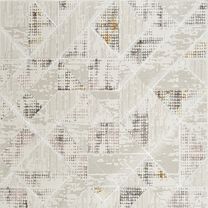 Homeroots 5' X 7' Beige Ivory And Gray Geometric Non Skid Area Rug  Polyester 550209