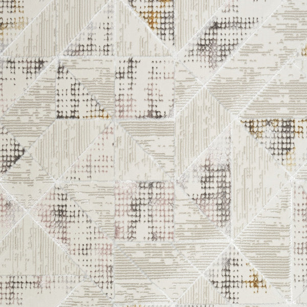 Homeroots 5' X 7' Beige Ivory And Gray Geometric Non Skid Area Rug  Polyester 550209